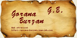 Gorana Burzan vizit kartica